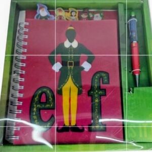 Elf Spiral Journal and Floaty Pen Stationary Gift Set NIB